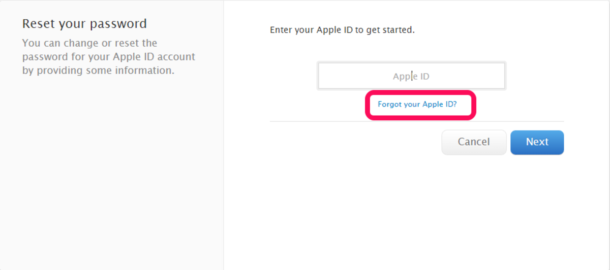 Tap Forgot your Apple ID? to recover your Apple ID