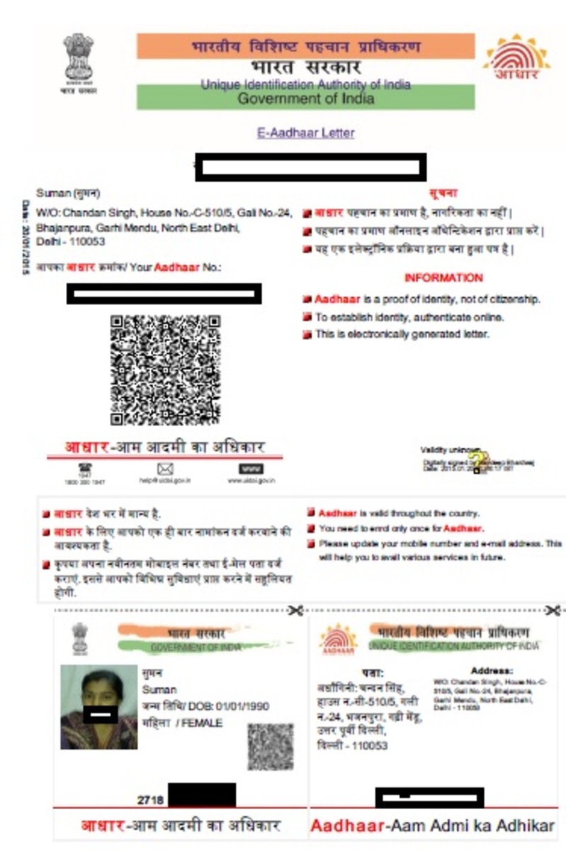Aadhaar Unique Identification Number For Indian Citizen - HubPages