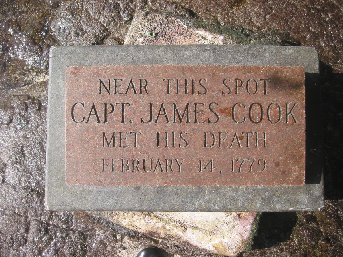 The memorial plaque near the site of Cook's death - a little piece of Yorkshire on Hawaii!