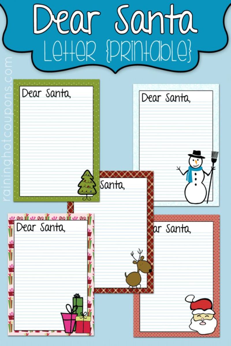 These Dear Santa Printable Letters Are Free And You Can Choose From 5 Different Designs.