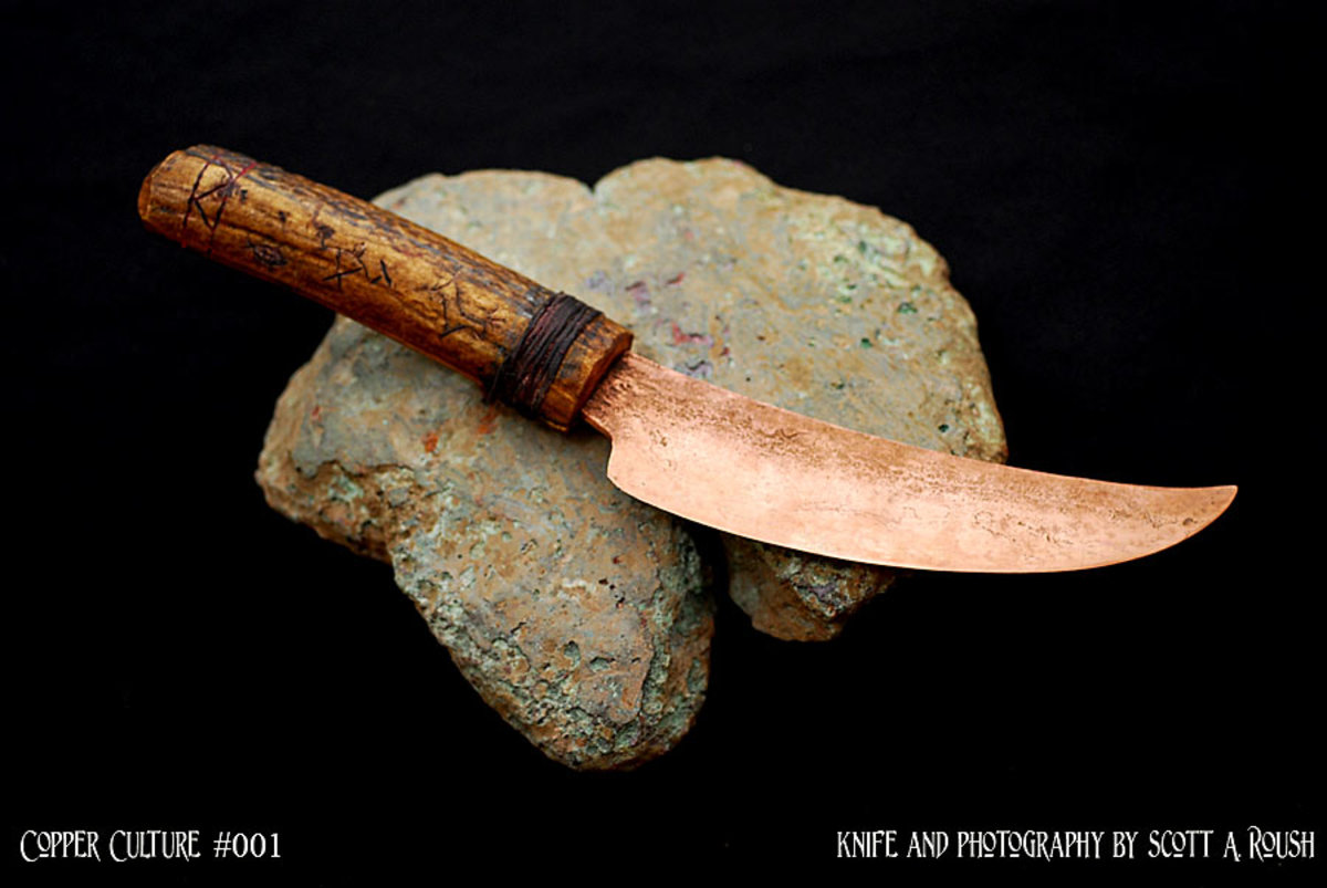 This copper knife salvaged from the bottom of Lake Superior, clearly shows the sophistication and artistic nature of the ancient Hu Kadesh of Northern Wisconsin.