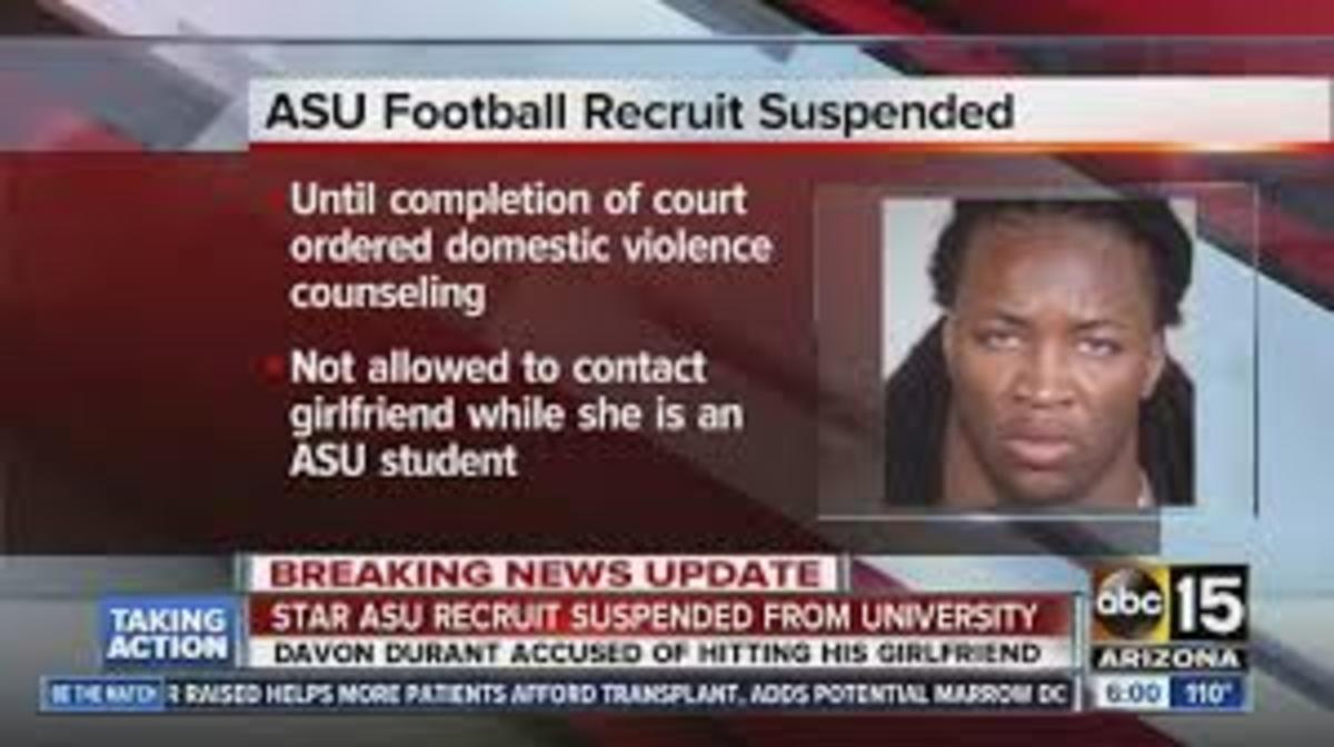 ASU recruit suspended pending domestic violence counseling but girlfriend claims to have "lied to police"...