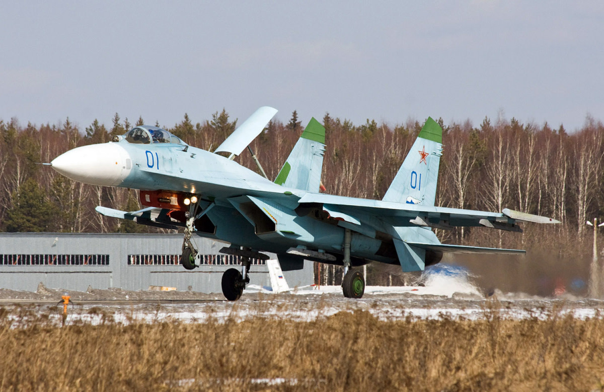 The SU-27 was developed during the final years of the Cold War as an answer to America's technological and military dominance.  Flown by many nations today it is regarded as one of the best fighters in the world and not to be seen as a pushover.