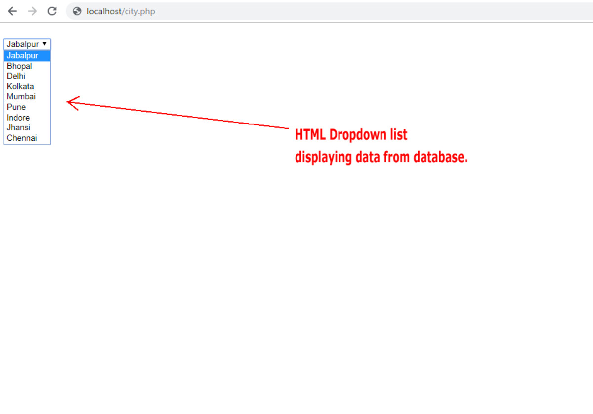 How to Populate HTML Drop Down List From Mysql Table Using Php Function?