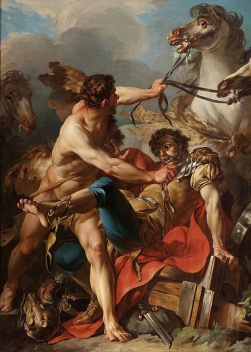 Diomedes King of Thrace Killed by Hercules and Devoured by his own Horses, Jean Baptist Marie Pierre, 1742.