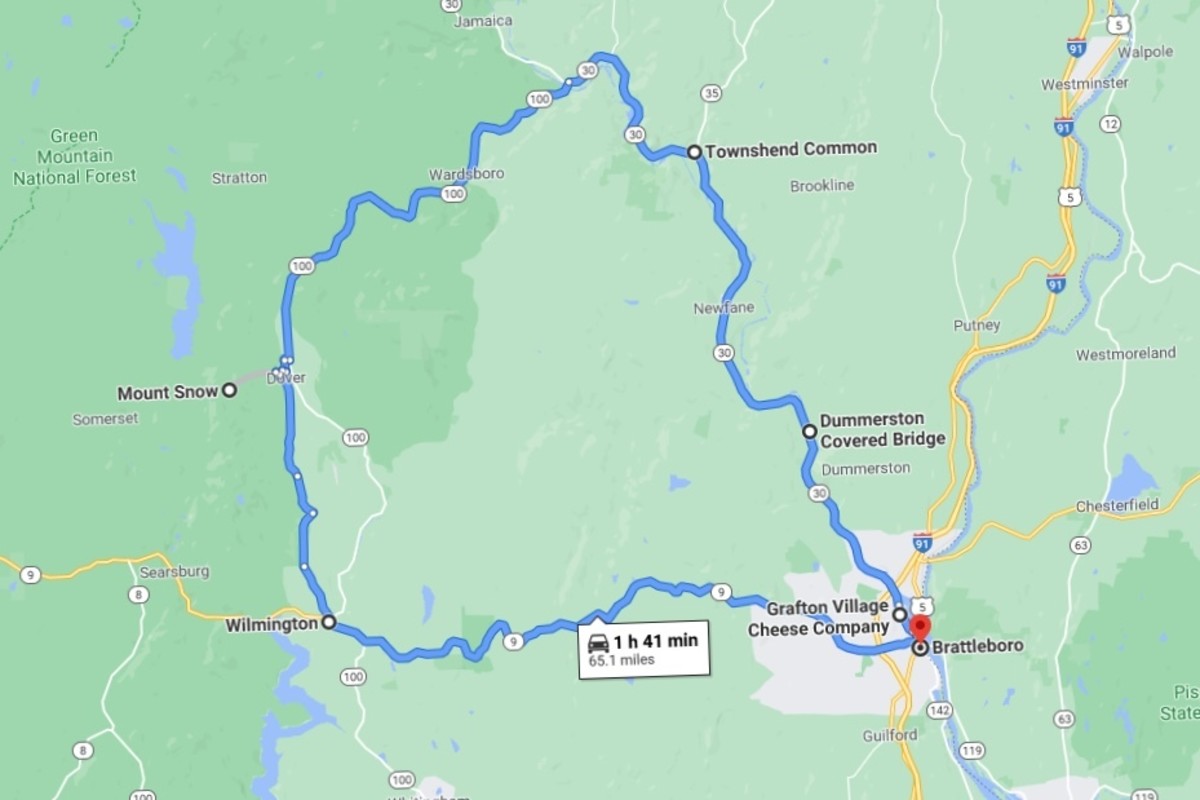 A scenic drive through southern Vermont starting and ending in Brattleboro