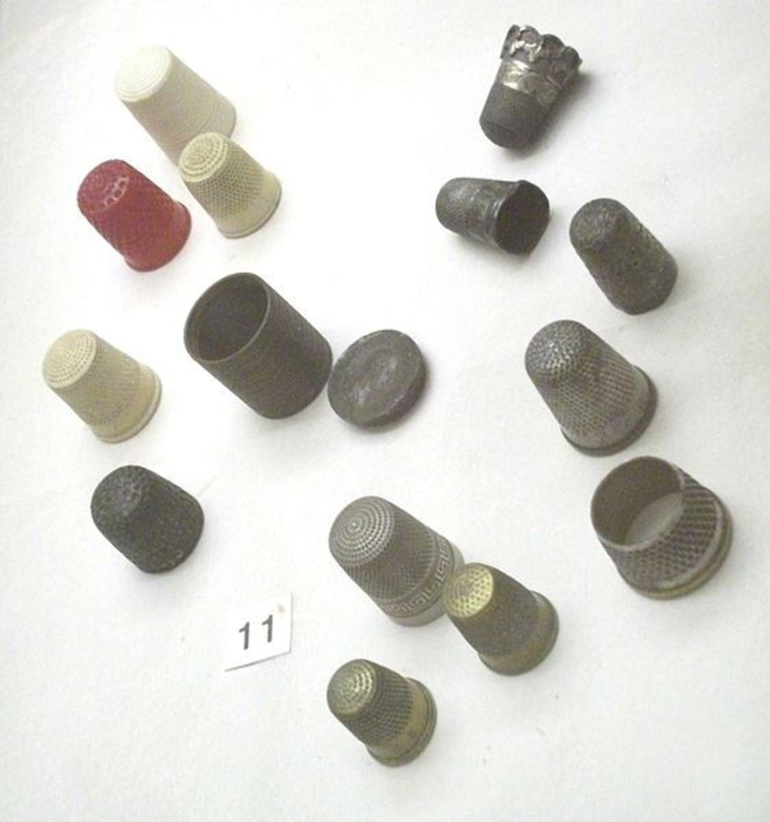 A group of thimbles in Bedford Museum