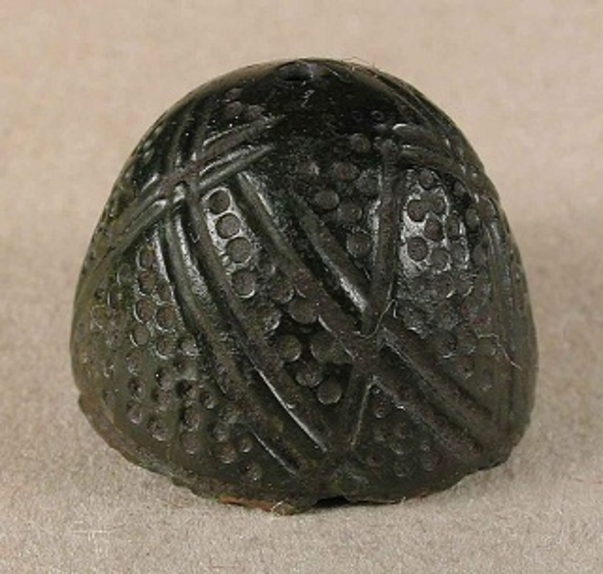 A European brass thimble dating from the 14th century