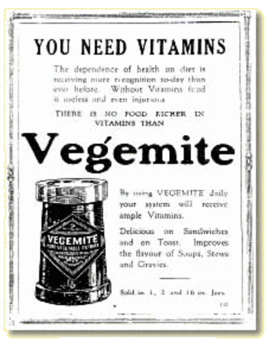 Vegemite advertisement appearing in "Women's World circa 1925"