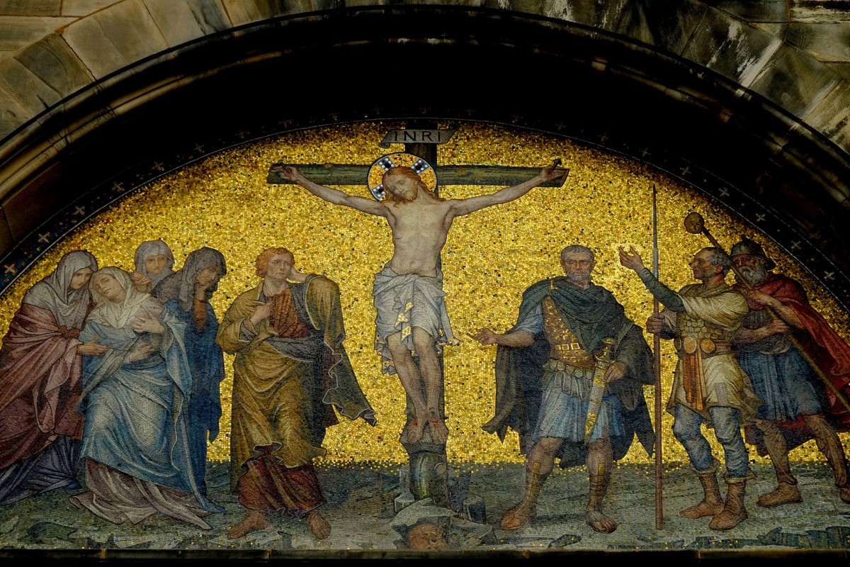 The crucifixion of Jesus Christ. 