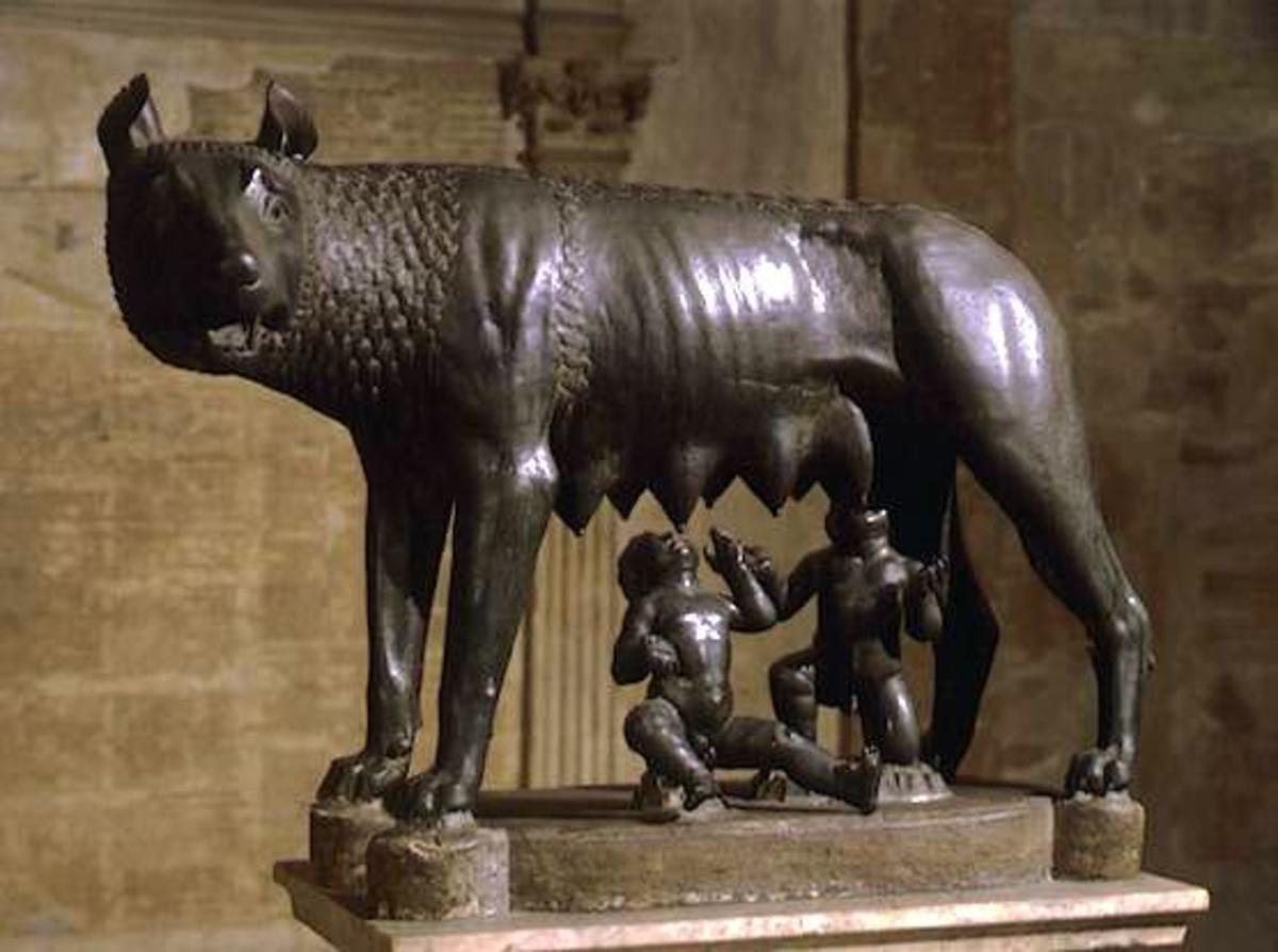 Bronze statue of Romulus & Remus