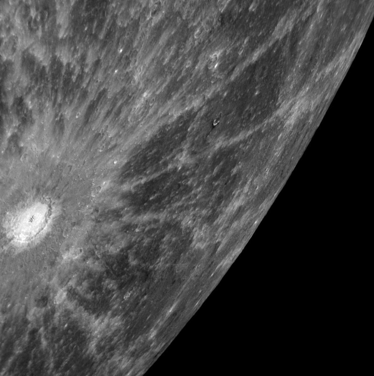 A large crater on Mercury
