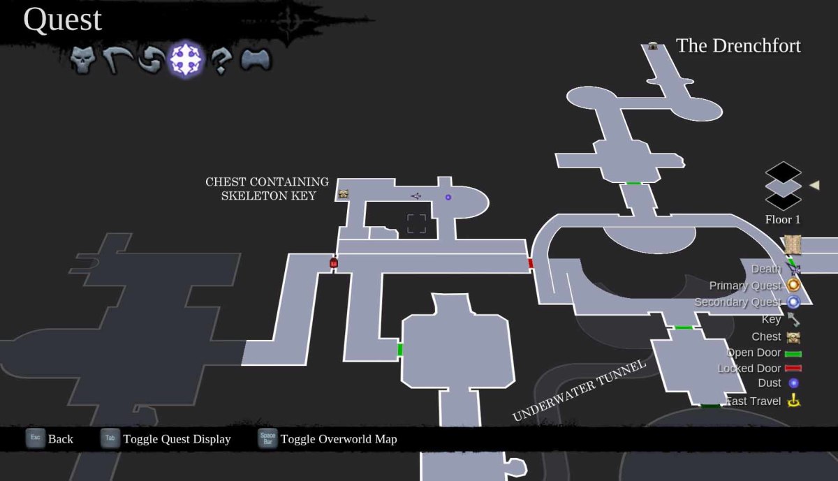 The hero will find the other half of the Drenchfort dungeon map more useful