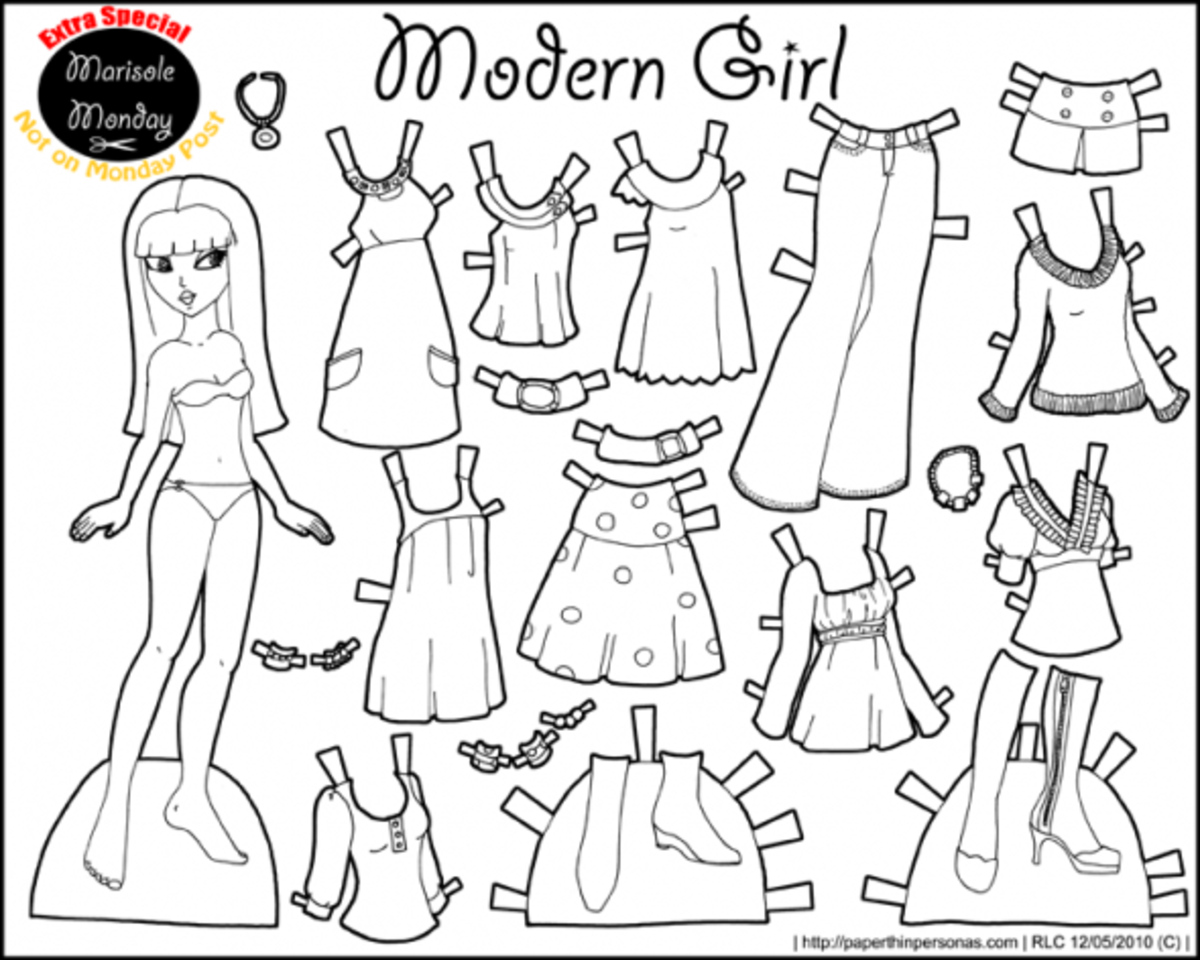 Printable Paper Dolls to color