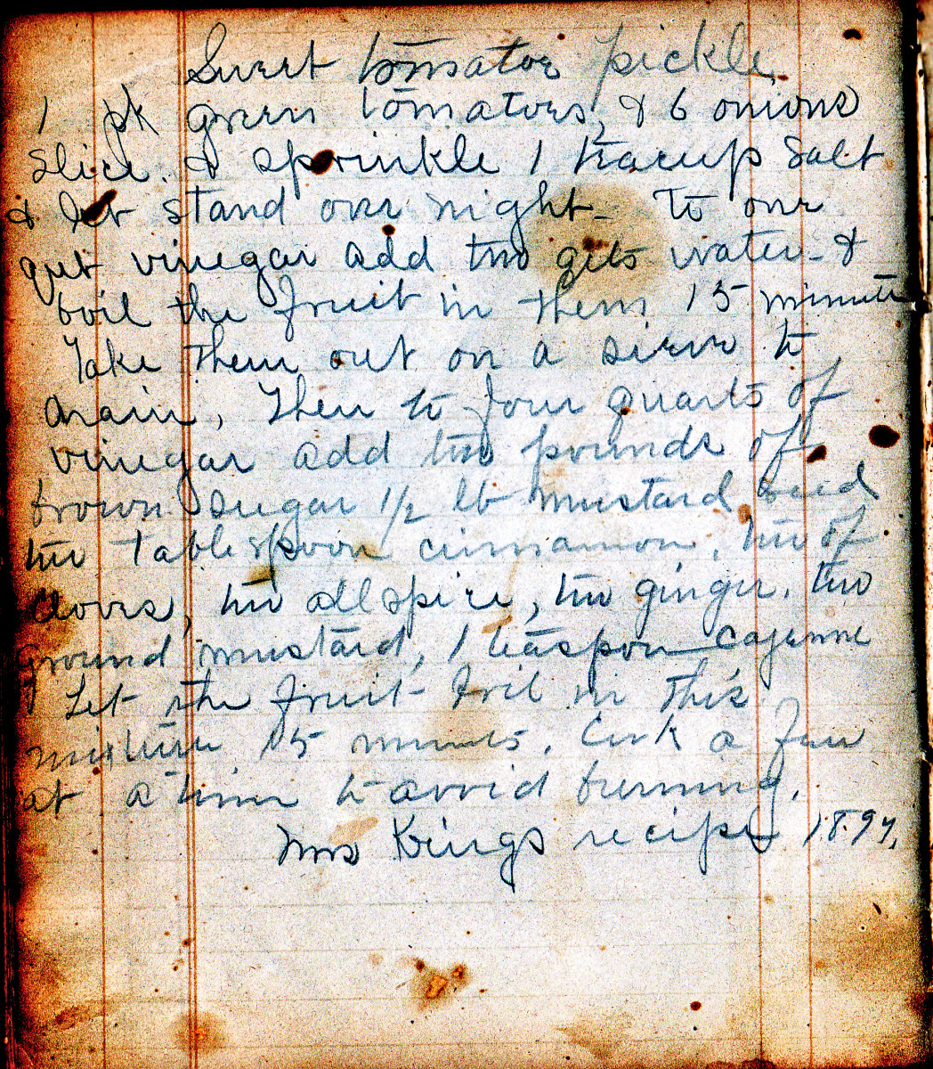 Recipe from the Flory family cookbook