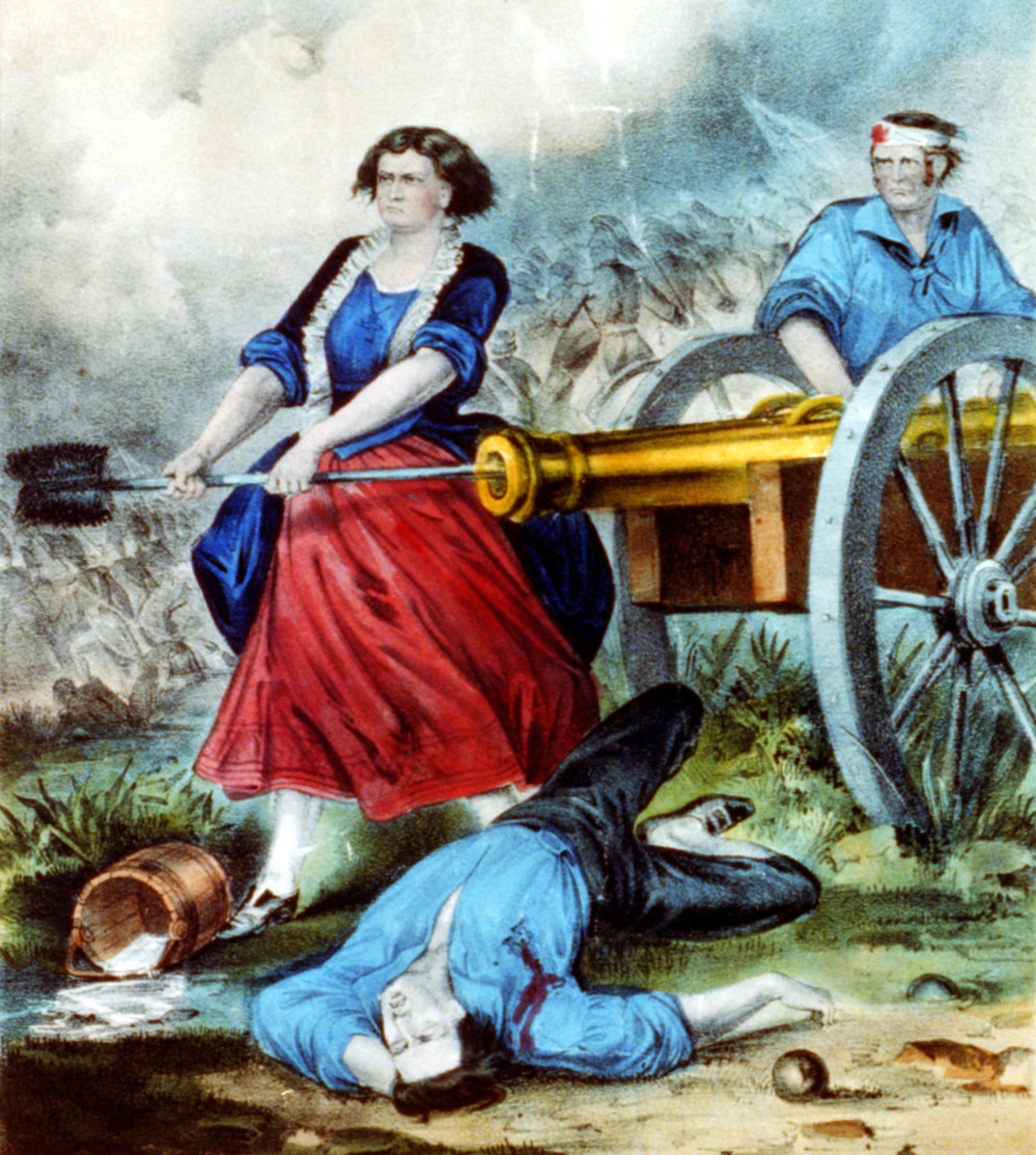 Molly Pitcher at the Battle of Monmouth - American Revolutionary War