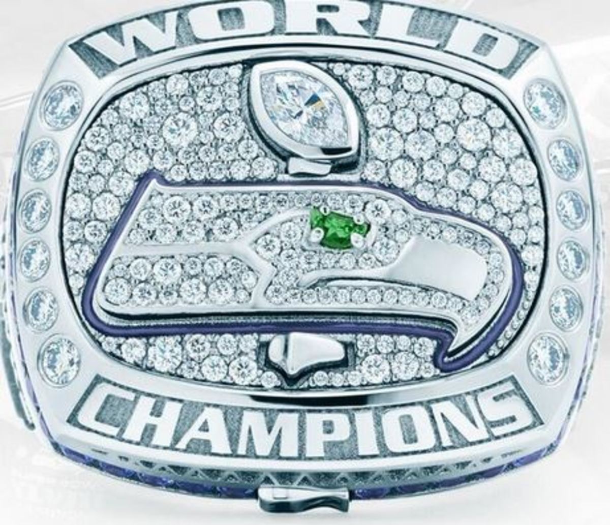  Seahawks Super Bowl XLVIII championship ring top view