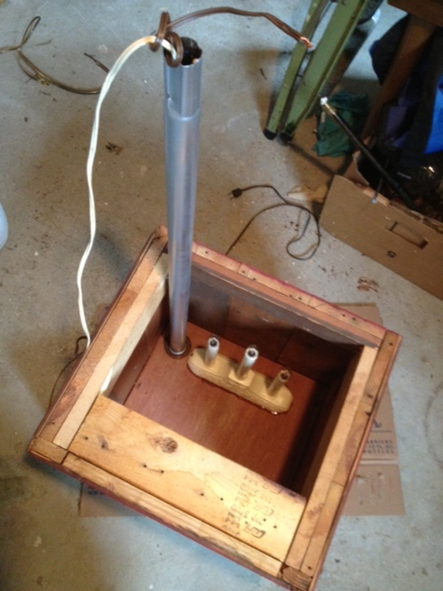 the base of the elf lamp during the design and wiring process