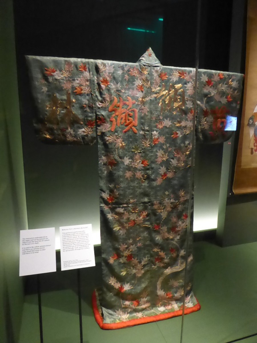 Kimono for a Woman (Kosode). Image by Frances Spiegel with permission from V&A Museum. All rights reserved.