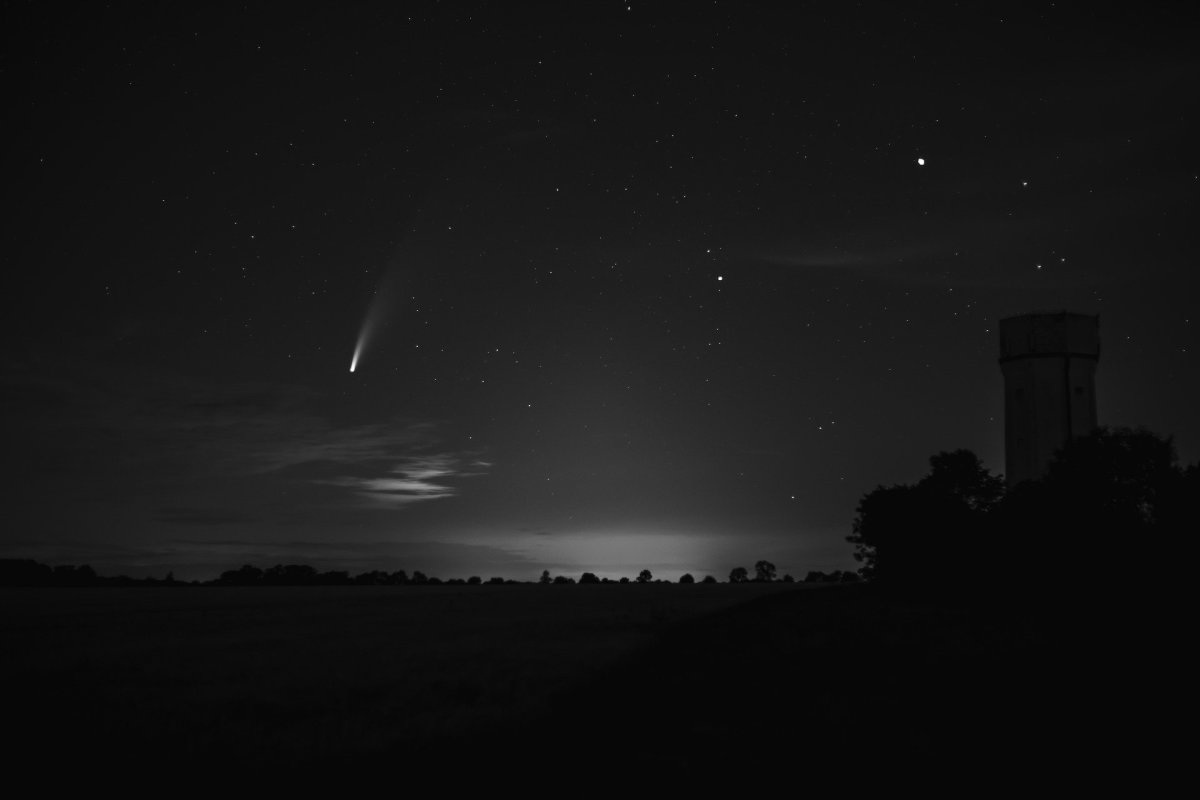 Comet NEOWISE in the night sky