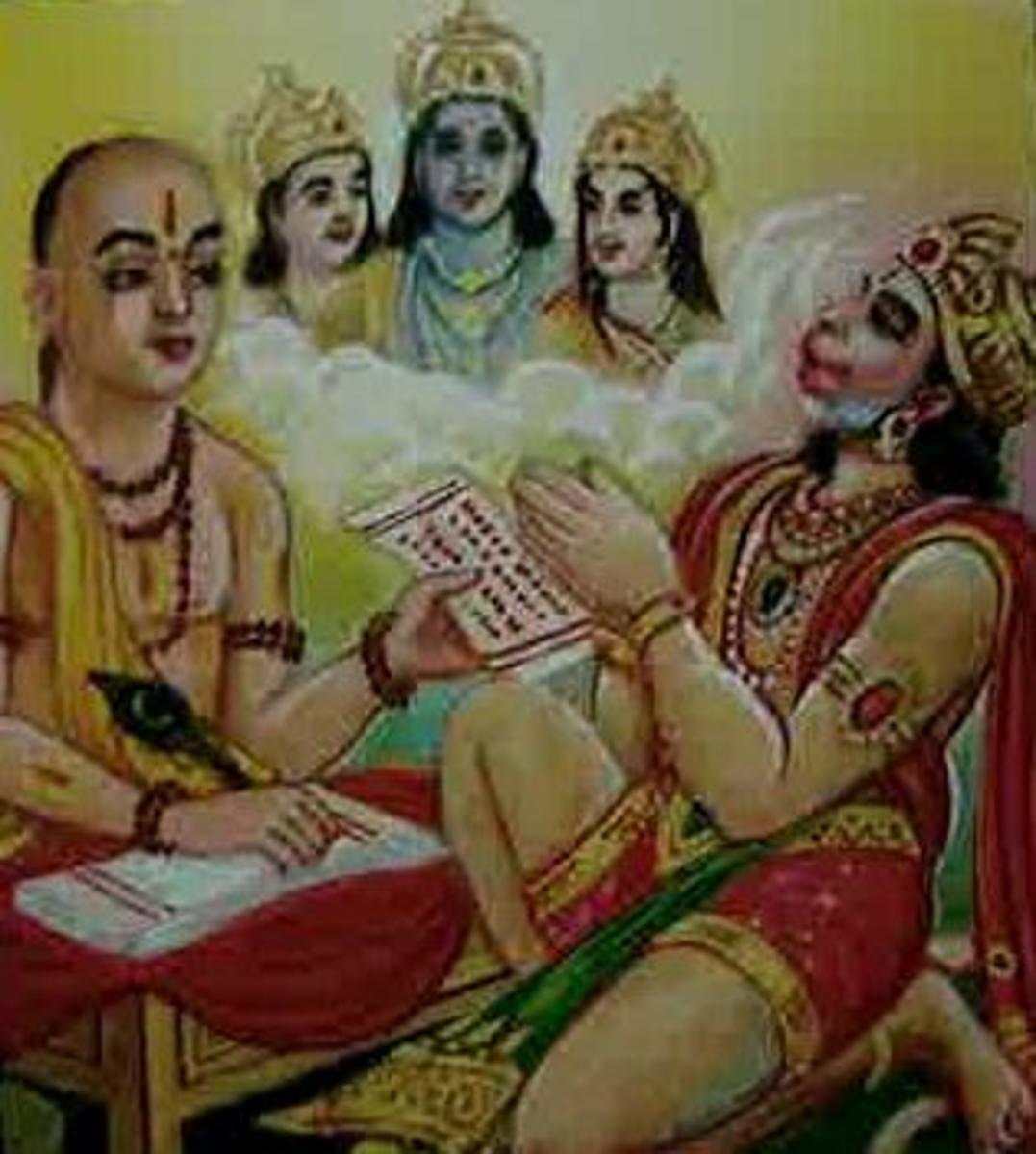 Picture depicting verse 10 of the Hanuman Chalisa