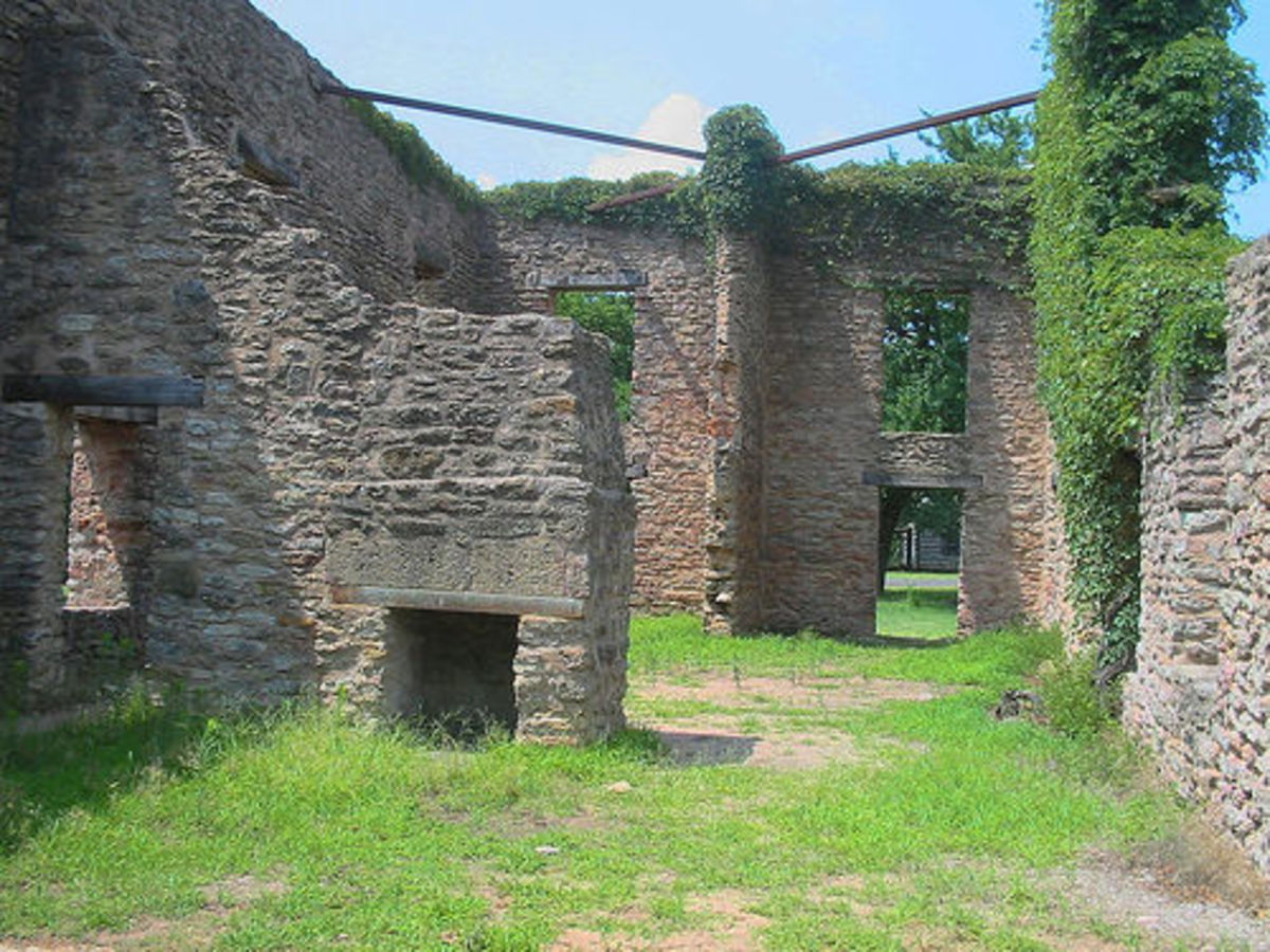 Oklahoma Civil War; Fort Washita, Oklahoma: Remains of the West Barracks.