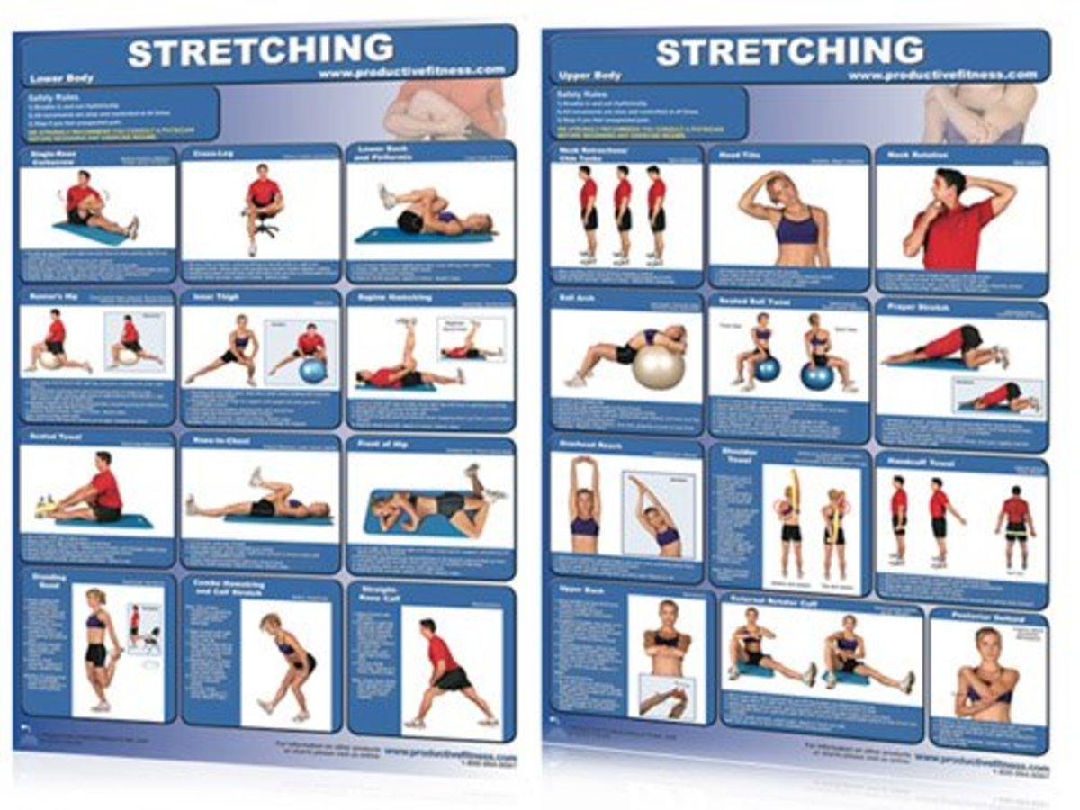 colorful blue and white stretching posters