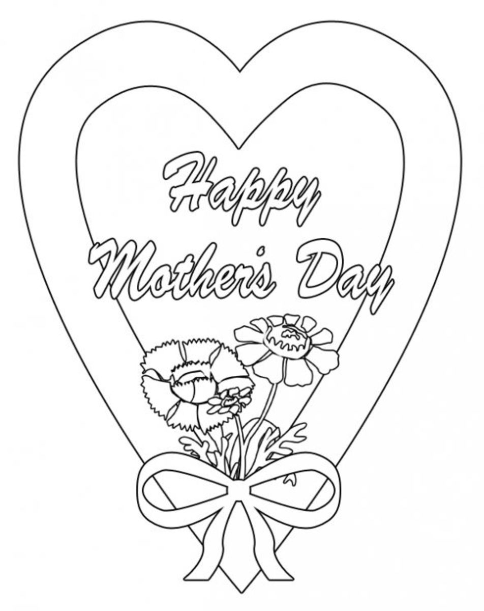 Happy Mother's Day coloring sheet.
