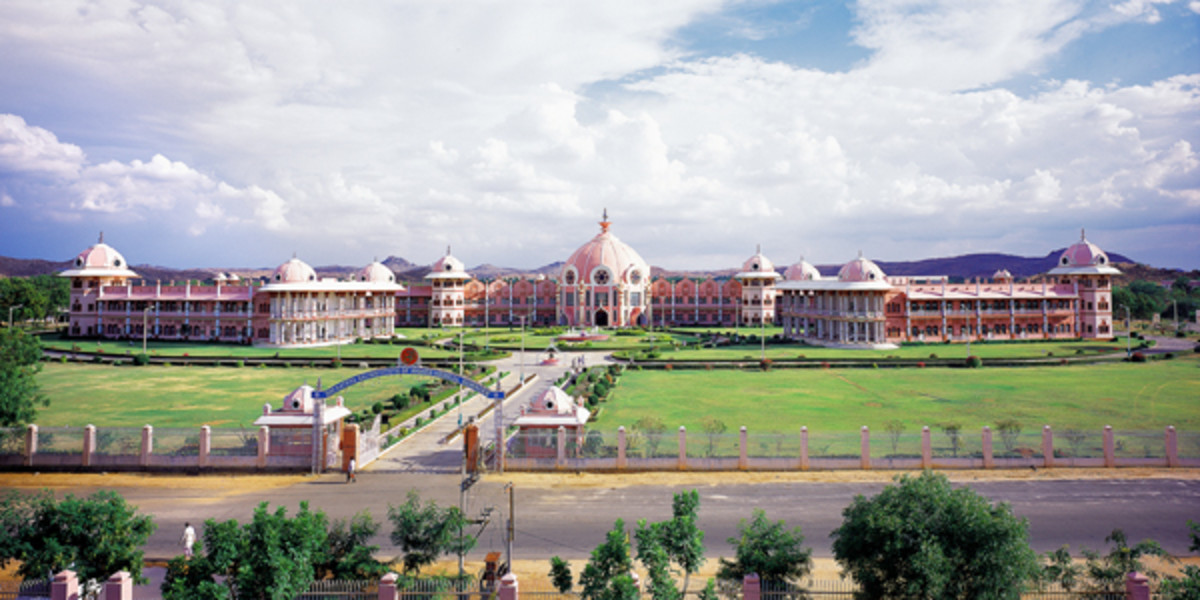A view of the edifice that the Sri Sathya Sai Institute of Higher Medical Sciences in Puttaparthi is