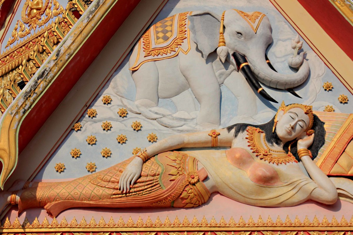 Detail from a temple building in Udon Thani Province