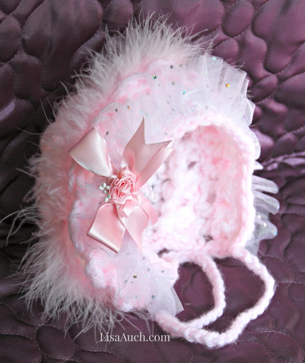 Create beautiful embellished baby bonnets.
