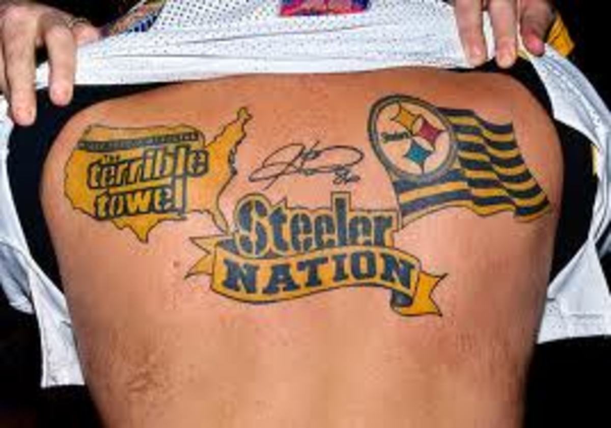 Pittsburgh Steelers Logo Face Tattoos