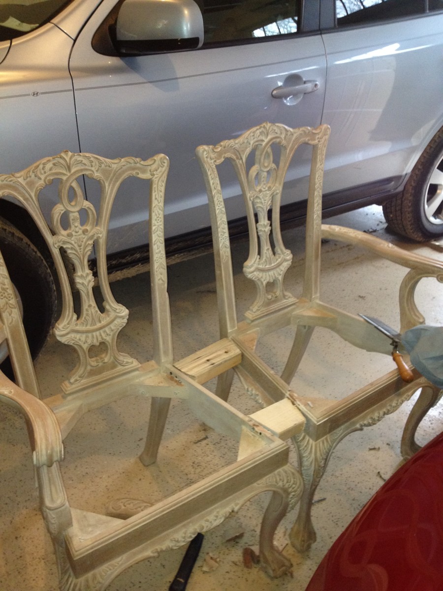 How to make a bench from two chippendale chairs