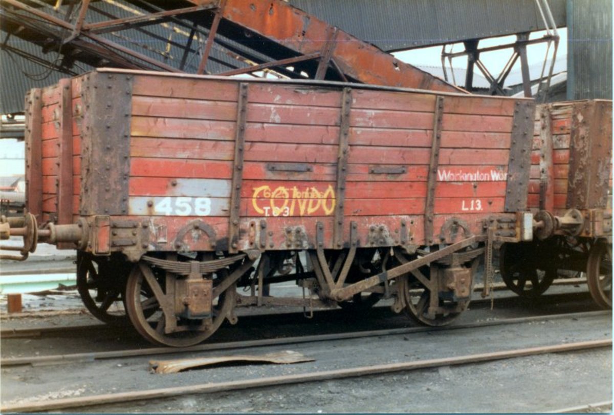First built by the North Eastern Railway, then taken over by the LNER and British Railways, this 20 ton hopper has outlived its usefulness in National Coal Board use, 1982 - latterly used for coke transportation