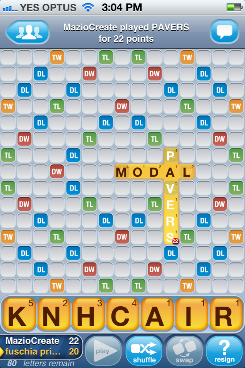 Words With Friends on iPhone.