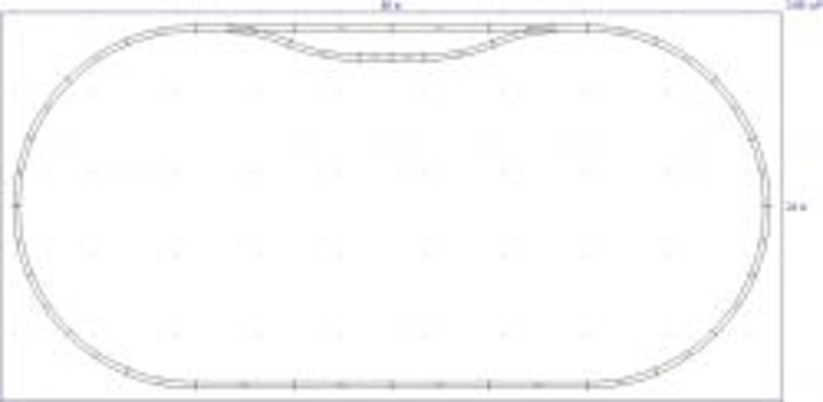 Model Train N Scale 2x4 Double Oval Track Plans - HobbyLark