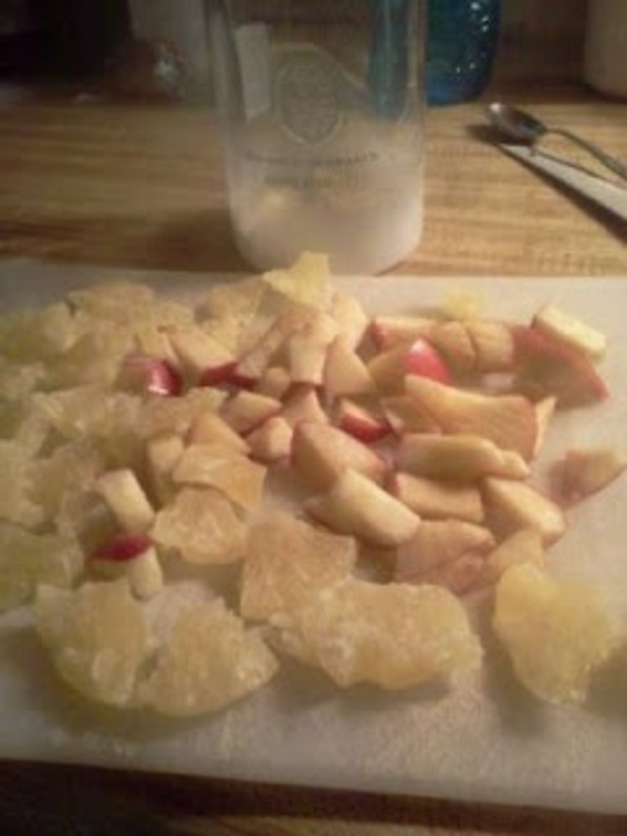 Here are the fruits I used - Dried Pineapple and fresh Apple 
