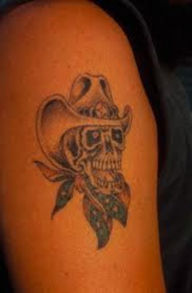 Skull Wearing Hat Tattoo Designs