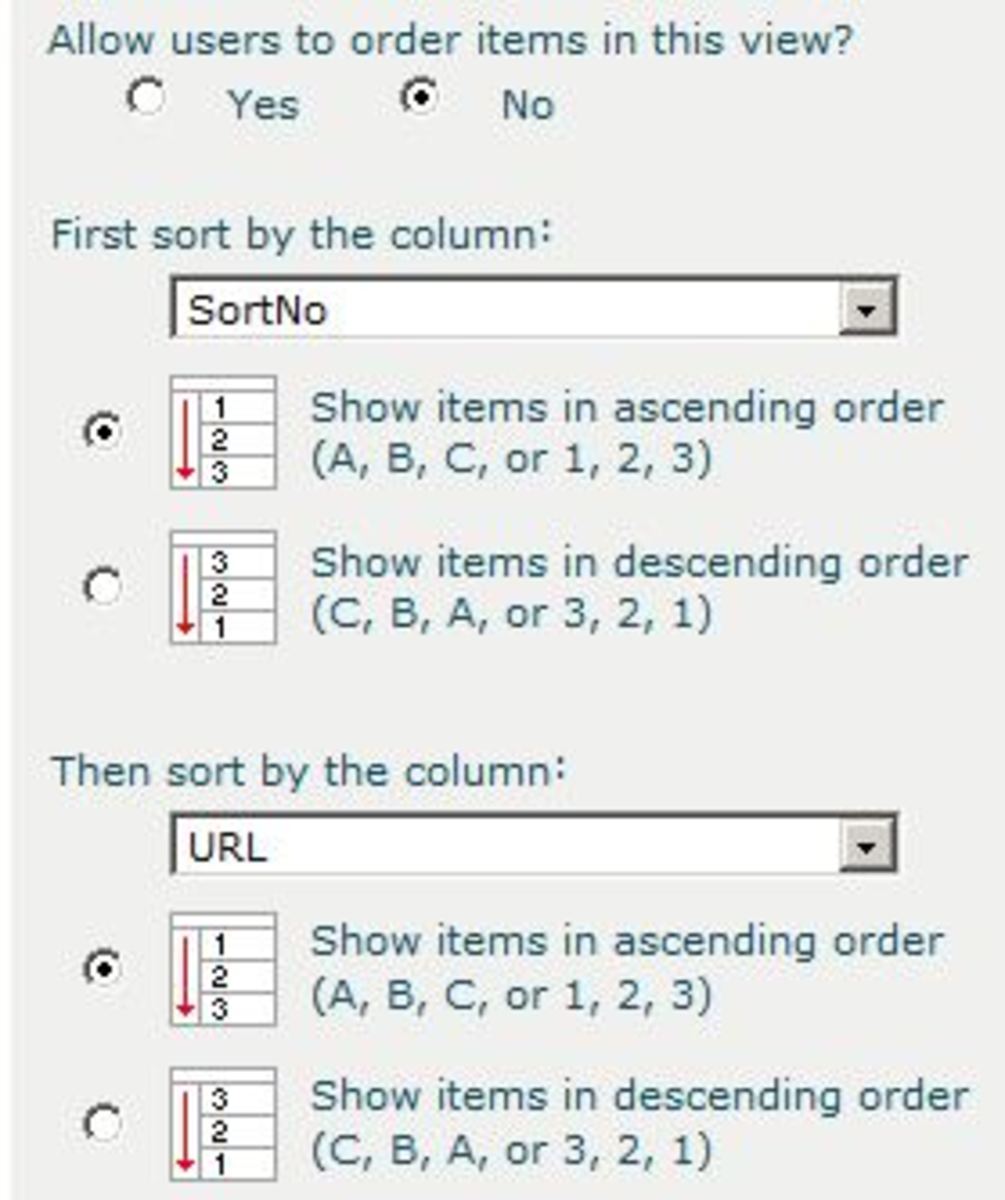 Set the custom sort order in the view.