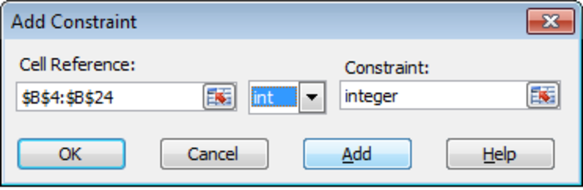 Configuring a constraint in your what-if analysis performed by Excel 2007 and Excel 2010.