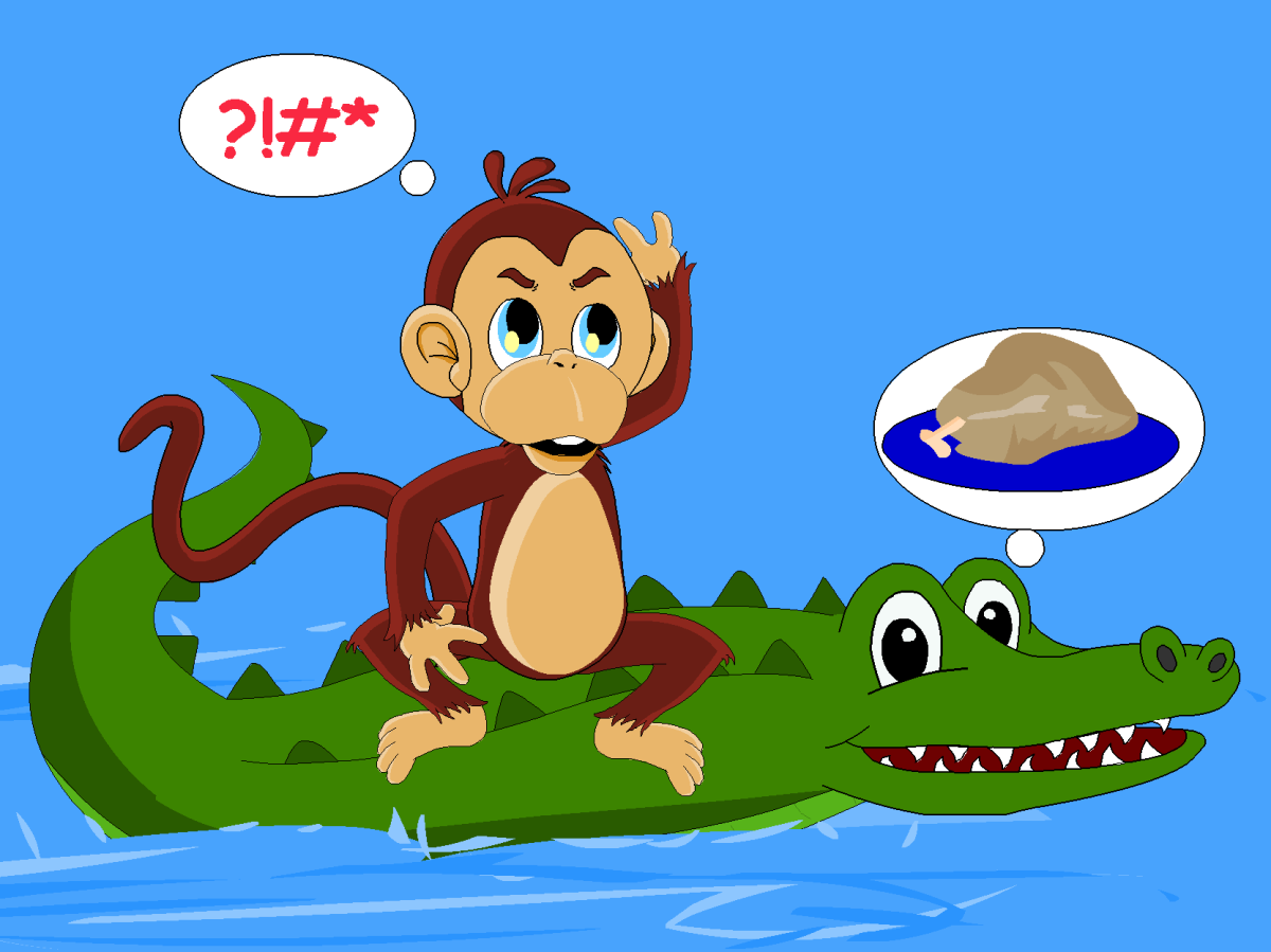 иллюстрация с обезьянкой и крокодилов. мартышка и крокодил. мартышка и крокодил. мартышка и крокодил. мартышка и крокодил.