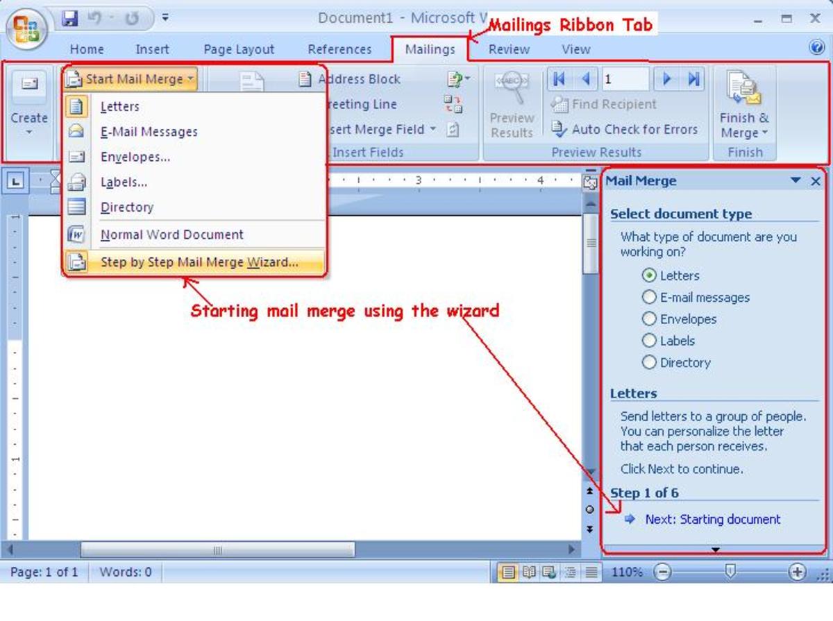 Step by Step Guide on Using Mail Merge Wizard in Word 2007