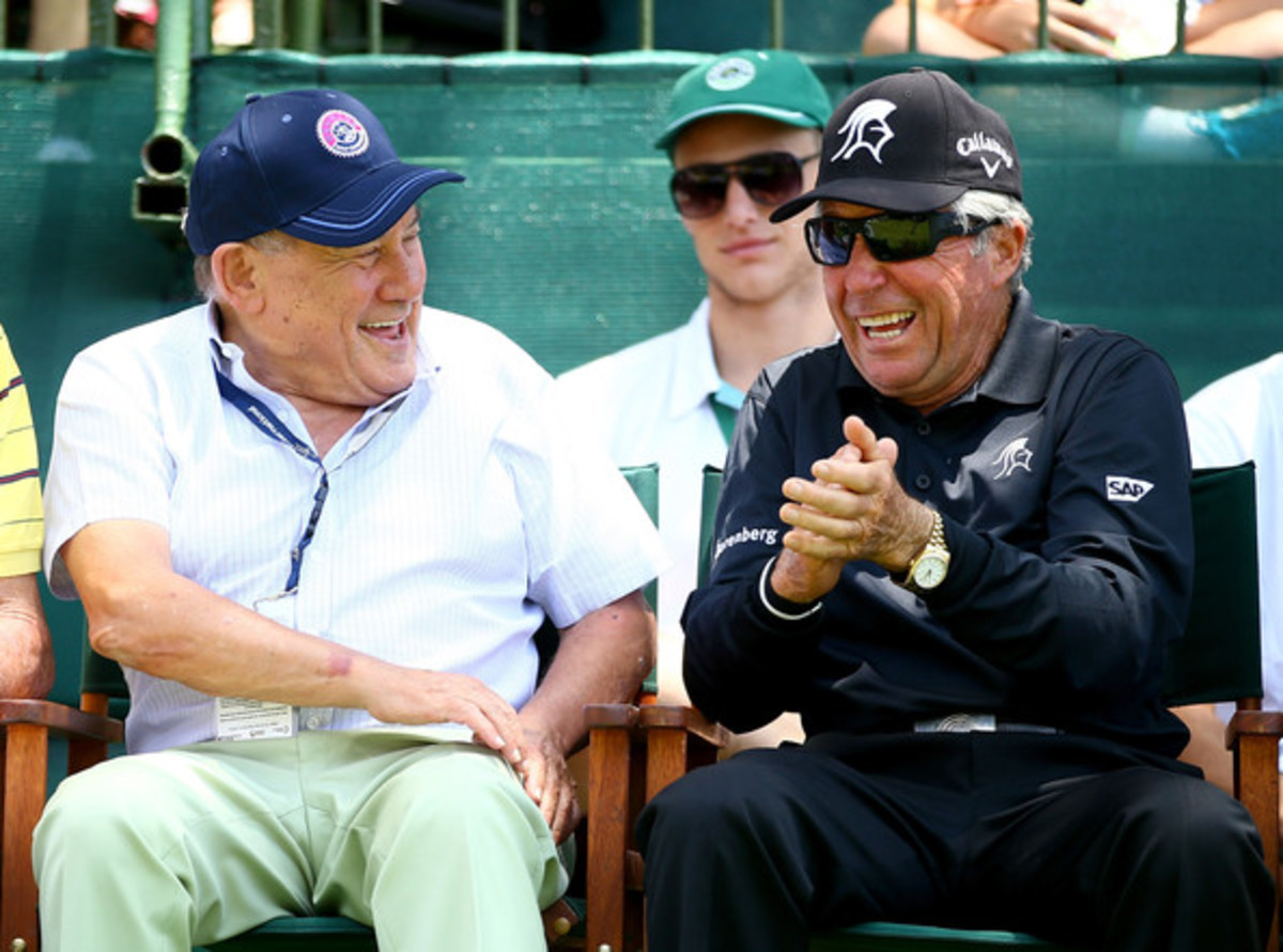 Sol Kerzner and Gary Player at the Nedbank Golf Challenge, Sun City, 2014