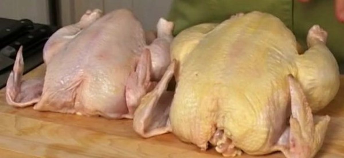 Organic chicken versus non-organic chicken.
