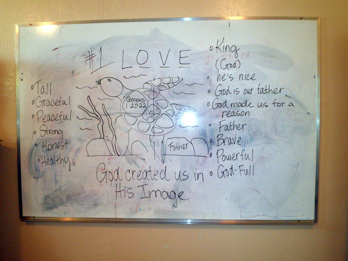 The whiteboard I used to do our art lesson and also to write down answers to questions from our brainstorming sessions.
