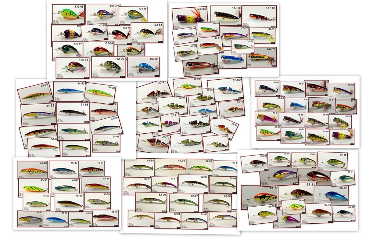 Akuna Bulk Pack with Fishing Lures, 112 Crank Baits, Spoons and Spinner Baits
