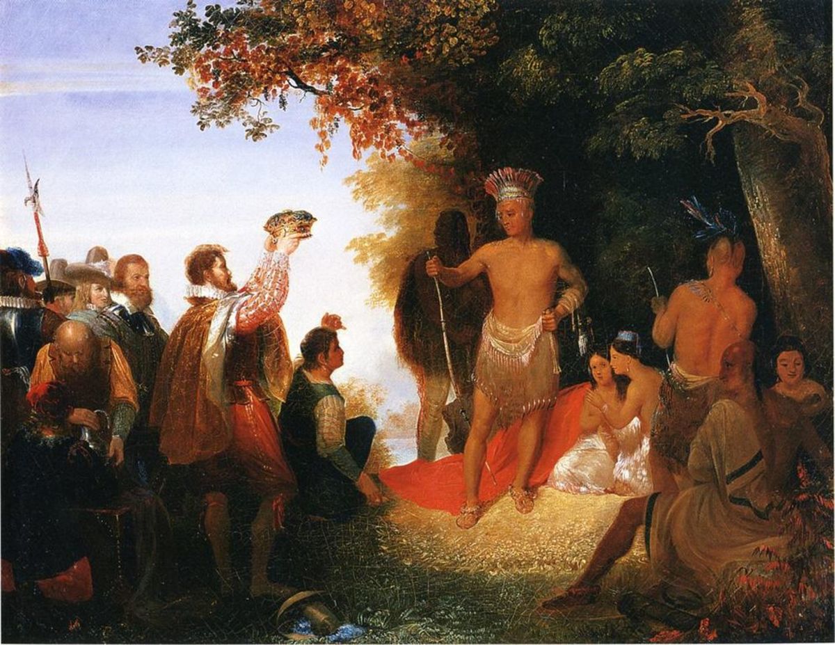 The Coronation of Powhatan, oil on canvas, John Gadsby Chapman, 1835