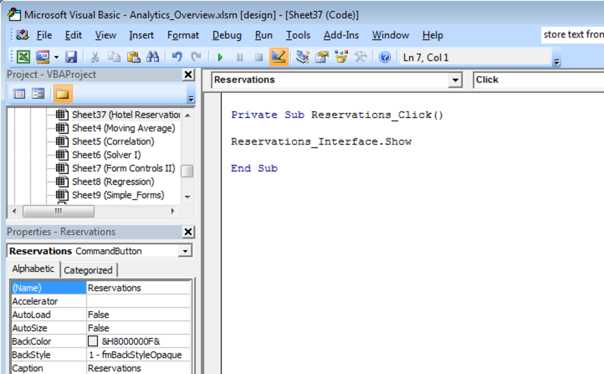 how to program in visual basic for excel