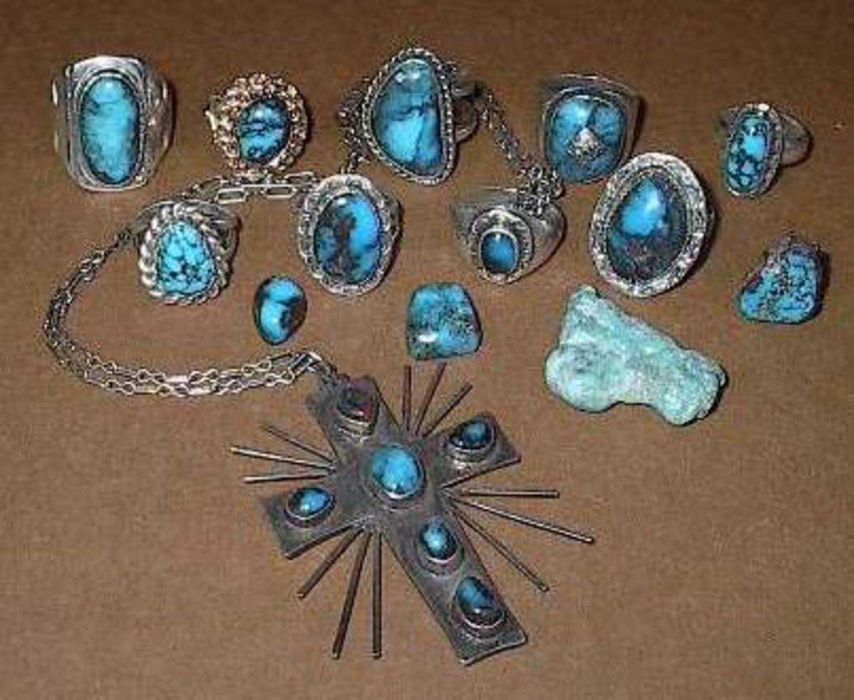 Jewelry made using Bisbee Blue Turquoise