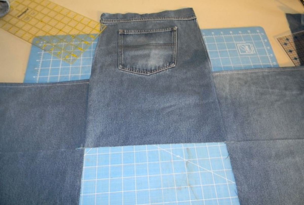 Bib portion, with two side panels before being trimmed.